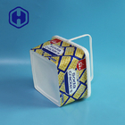Caja plástica de empaquetado vacía del cuadrado de la galleta 3L del bocado con la manija de la tapa