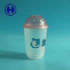 Taza plástica de impresión de encargo del té de la burbuja de la leche de la forma de IML PP U para Juice Cold Coffee