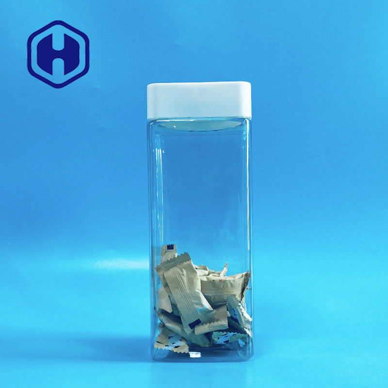 los tarros plásticos del cuadrado 1140ml atornillan la categoría alimenticia superior de las barras de los dulces con la prueba del escape del trazador de líneas