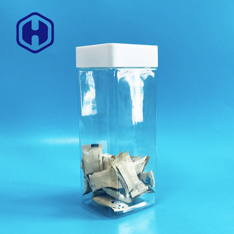 los tarros plásticos del cuadrado 1140ml atornillan la categoría alimenticia superior de las barras de los dulces con la prueba del escape del trazador de líneas