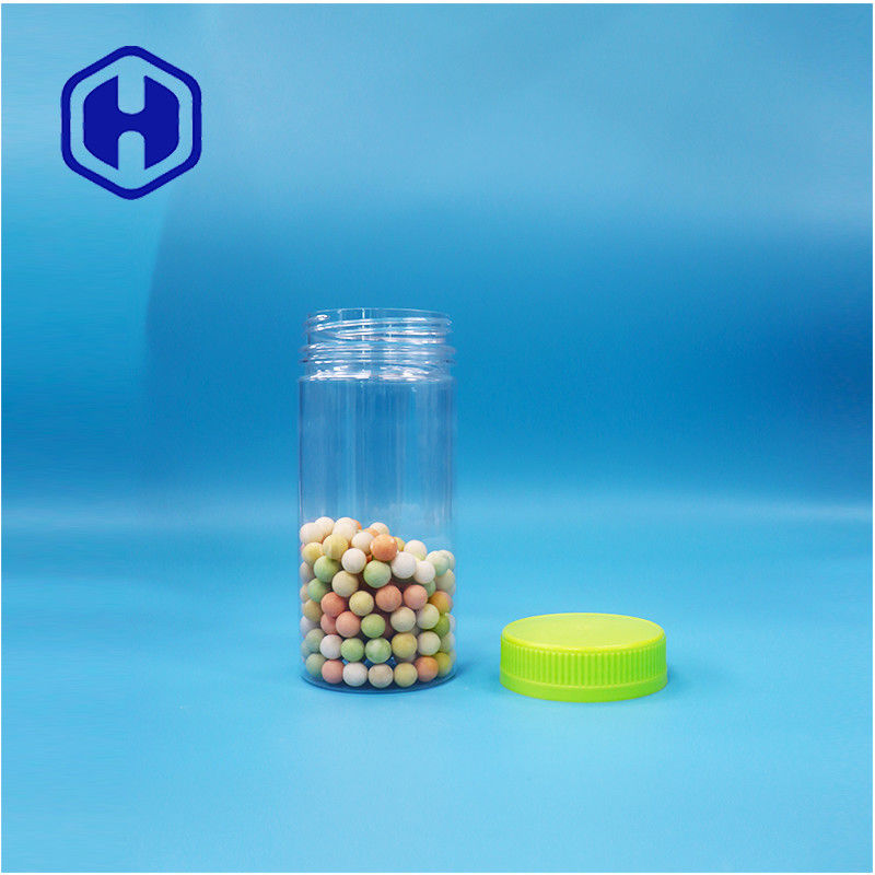 Comida seca redonda transparente de plástico de regalo dulces de azúcar nueces PET Jarrón de tornillo tapa superior