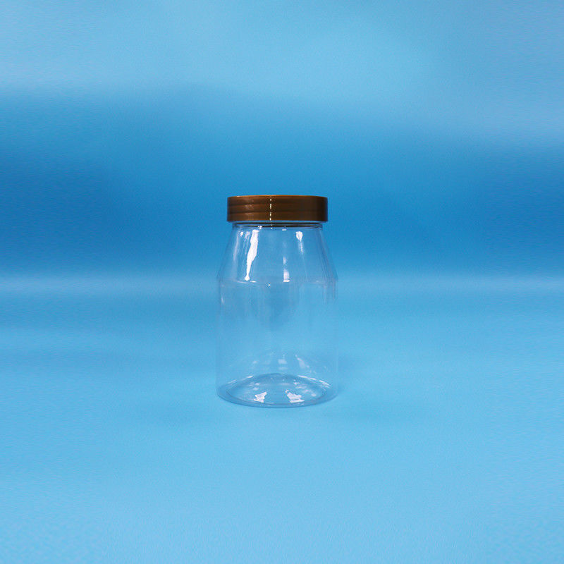 Biscoito de boca ancha y redonda, dulce para bebés, alimentos, carga de PET, tarro de plástico, tapa de tornillo.