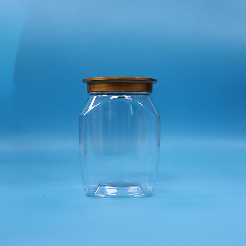 Alimentos para bebés de buena calidad plástico PET transparente almacenamiento de alimentos dulces galletas Jar sello tapa