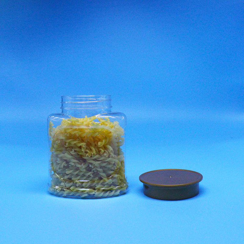 Vacío hermético PET transparente de grado alimenticio de plástico Jarrón de tornillo tapa para alimentos dulces de galletas nueces