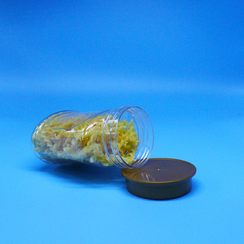 Vacío hermético PET transparente de grado alimenticio de plástico Jarrón de tornillo tapa para alimentos dulces de galletas nueces