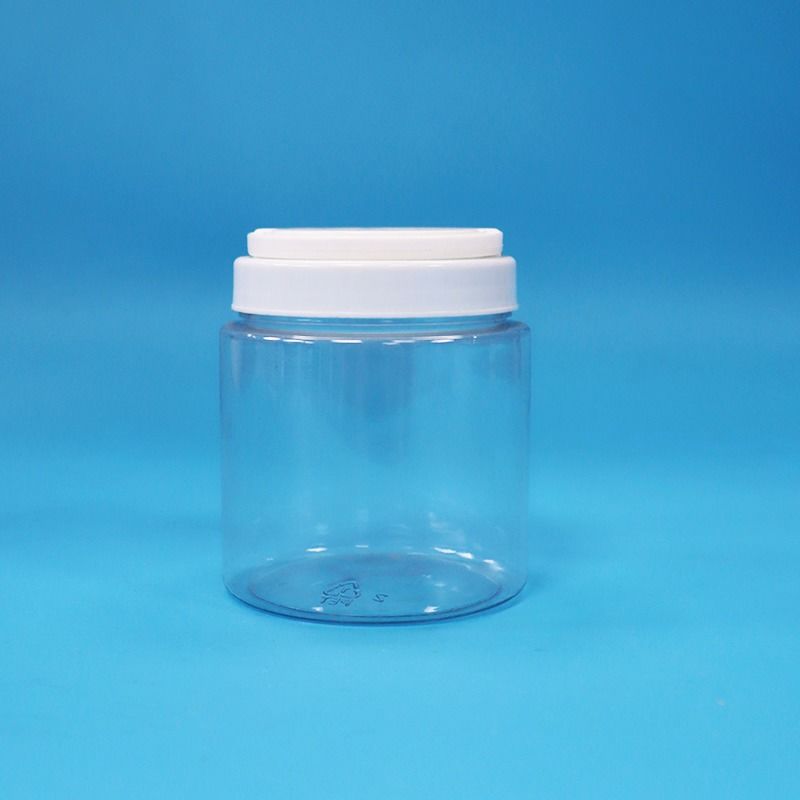 Frascos de plástico PET redondos transparentes de fácil apertura para alimentos para bebés, semillas, nueces, caramelos, tapa de rosca