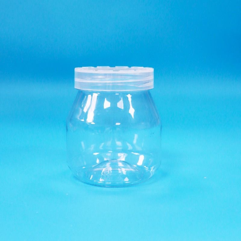 Frascos de plástico PET transparentes pequeños y vacíos para caramelos y galletas con tapa de rosca a prueba de manipulaciones