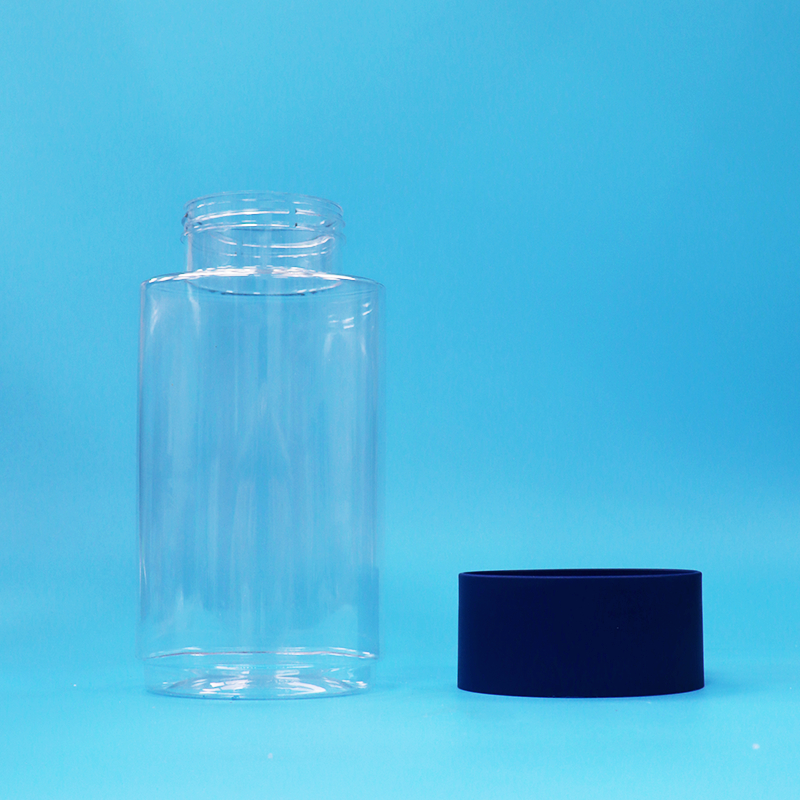Tarro de plástico PET transparente en forma de óvalo para galletas, frutos secos y caramelos, con tapa a prueba de manipulaciones y sin BPA