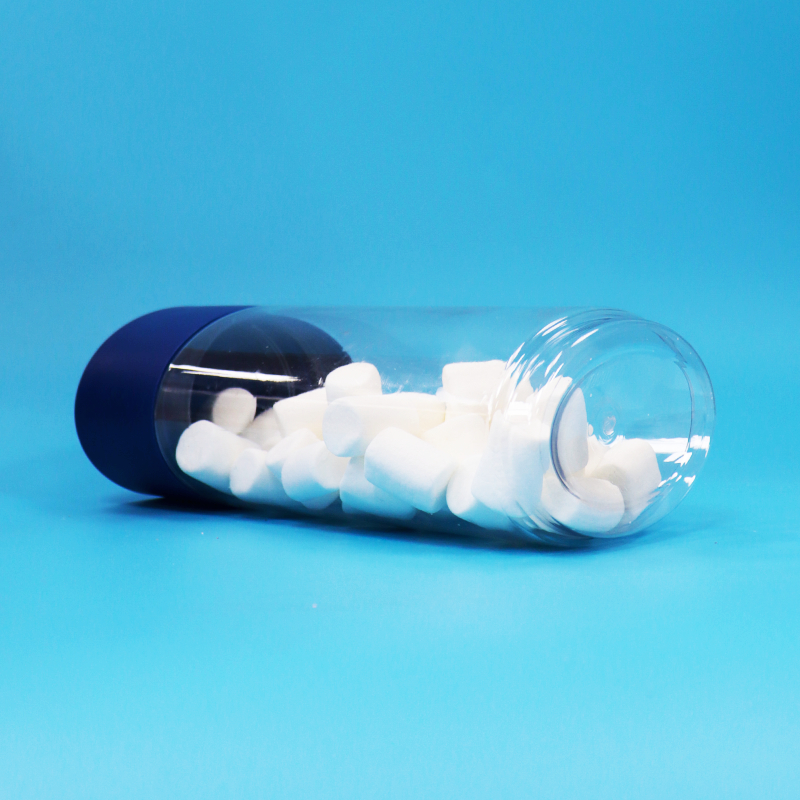 Tarro de plástico transparente de grado alimenticio en forma ovalada para galletas, nueces y caramelos, con tapa a prueba de manipulaciones