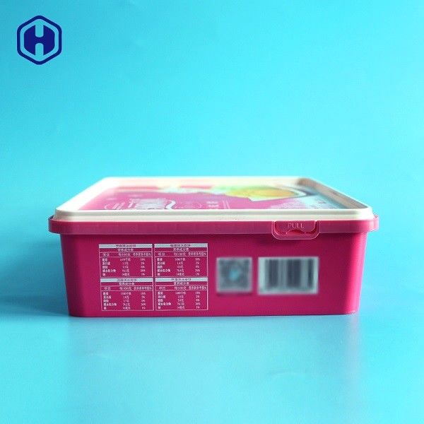 Caja plástica L25.7 * W21.3 de los PP IML * embalaje seco de la fruta de la torta de H6.9 480g