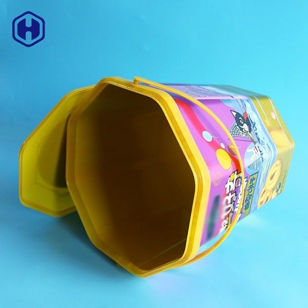 Cubo de la forma IML del octágono envases plásticos de la galleta de 1,96 galones 8.25L