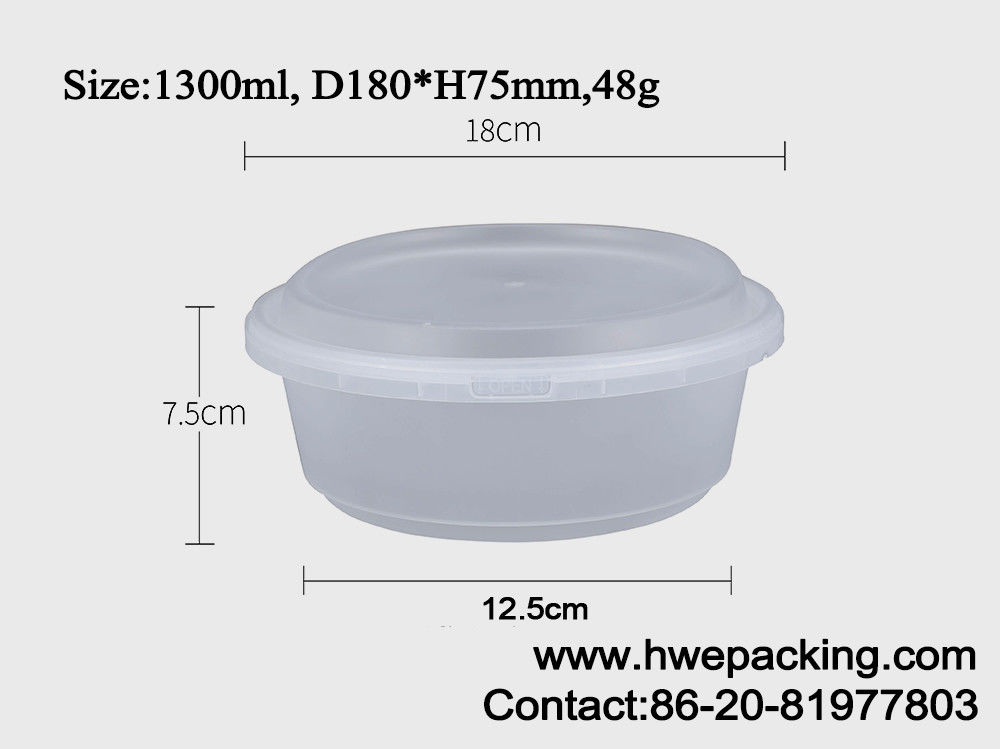 Los alimentos de preparación rápida Thermoformed de IML se llevan la prueba plástica de empaquetado del escape de Tray With Lid 1300ml