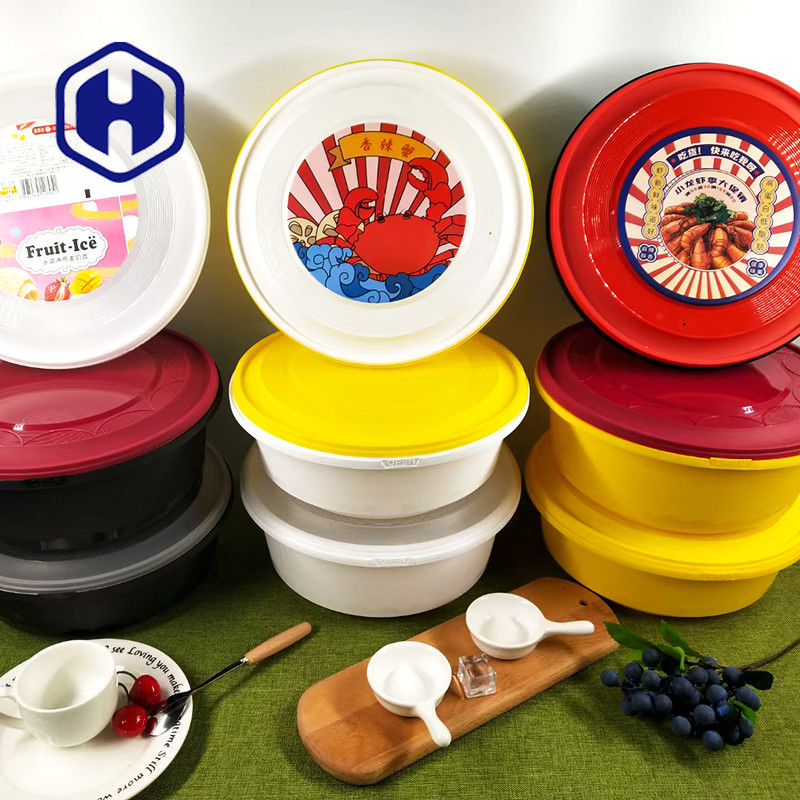 Los alimentos de preparación rápida Thermoformed de IML se llevan la prueba plástica de empaquetado del escape de Tray With Lid 1300ml