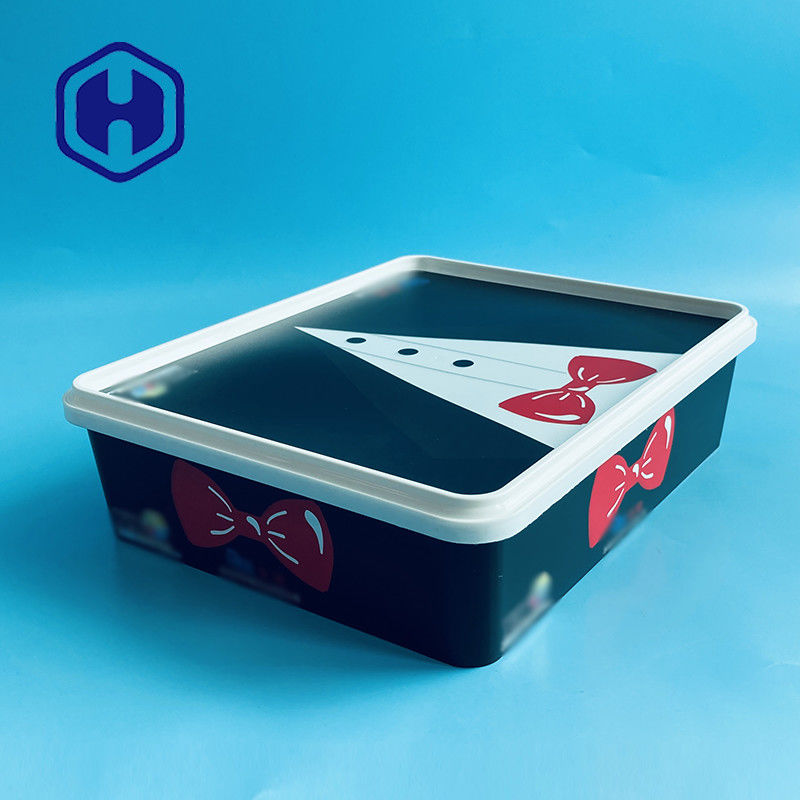 Paquete de la camiseta de los guantes de la falda de la chaqueta de la capa de caja de regalo de vacaciones del regalo de Navidad de los envases de plástico del rectángulo IML