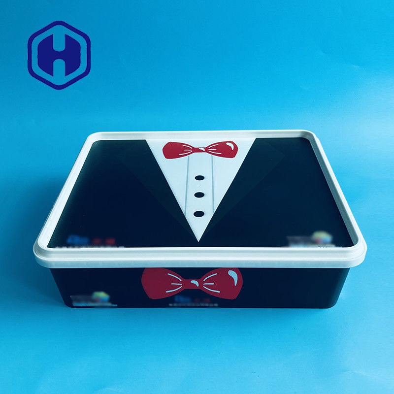 Paquete de la camiseta de los guantes de la falda de la chaqueta de la capa de caja de regalo de vacaciones del regalo de Navidad de los envases de plástico del rectángulo IML