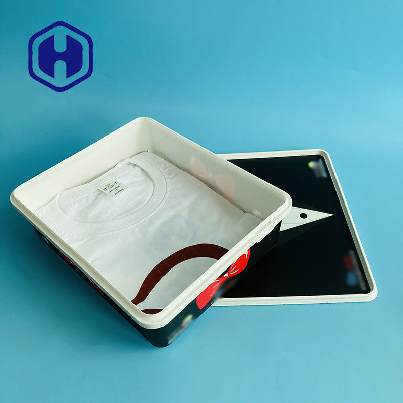 Paquete de la camiseta de los guantes de la falda de la chaqueta de la capa de caja de regalo de vacaciones del regalo de Navidad de los envases de plástico del rectángulo IML