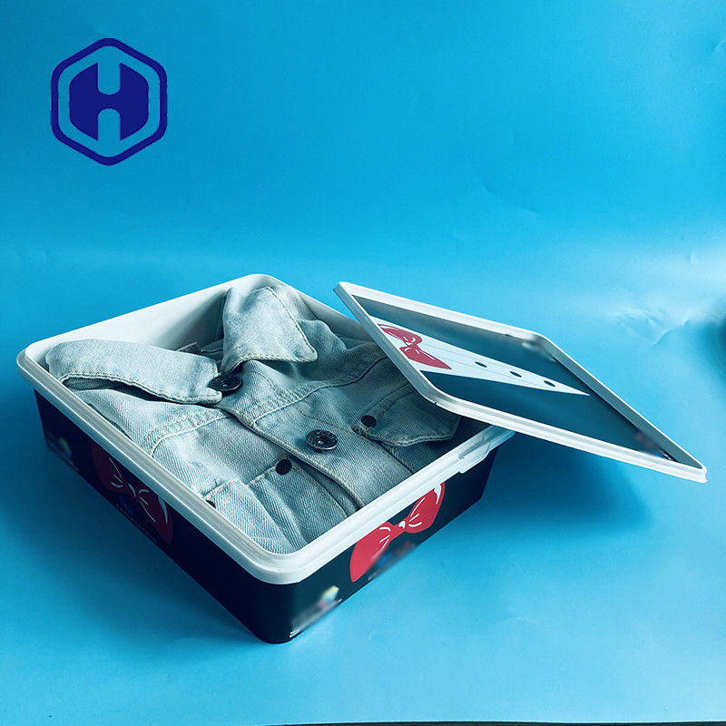 Paquete de la camiseta de los guantes de la falda de la chaqueta de la capa de caja de regalo de vacaciones del regalo de Navidad de los envases de plástico del rectángulo IML