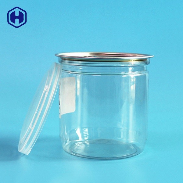El plástico transparente fácil de los extremos abiertos conserva el tarro redondo plástico hermético apilable