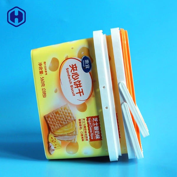 Envases plásticos de la galleta IML de las tinas de la comida de la impresión falsa anti segura de la prenda impermeable