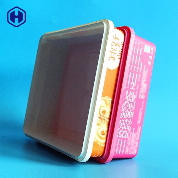 Pequeños envases de plástico cuadrados de la caja Microwavable de IML a prueba de calor