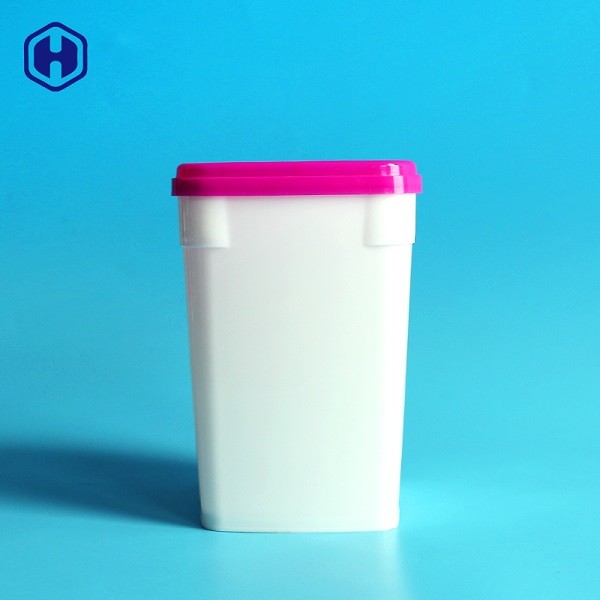 El envase de plástico blanco del acondicionamiento de los alimentos 690ML PP cubre las cajas plásticas de la galleta del casquillo