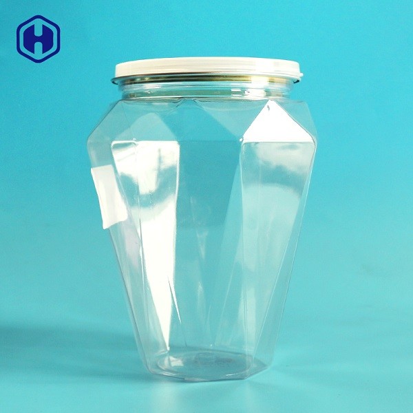 El plástico transparente de la forma del diamante conserva las tinas plásticas vacías herméticas delicadas