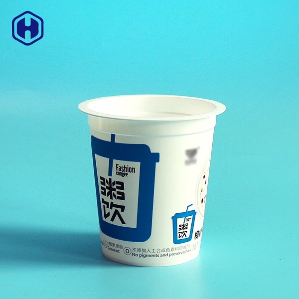 Tazas plásticas del postre helado del yogur de la prenda impermeable de la categoría alimenticia de la taza del top redondo IML