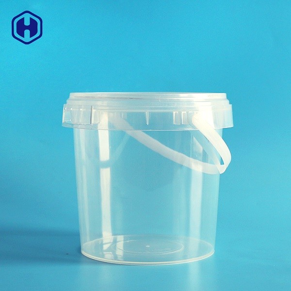 empaquetado modificado para requisitos particulares redondo del envase de plástico del logotipo de la impresión de las tinas de los PP del cubo de 1L IML