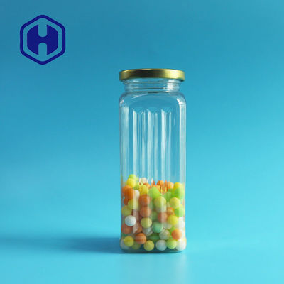 Tapa cuadrada plástica del metal de la hojalata del acondicionamiento de los alimentos de la invitación del perro del tarro del ANIMAL DOMÉSTICO transparente