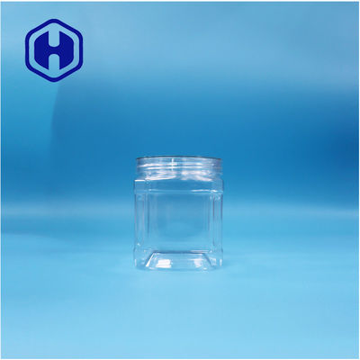 Comida de plástico PET cuadrado transparente nueces azúcar dulces goma de mascar galletas de avena jar Twist