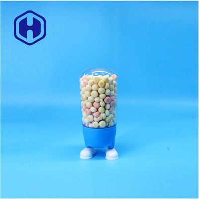 En forma de dibujo animado, para niños, PET Lollipop Caramelos Galletas de azúcar Jar Fancy Screw Lid