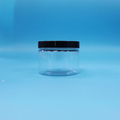 Jarrón de plástico PET de forma redonda de boca clara para semillas de té negro juguete regalo dulces Cooike