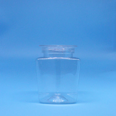Calidad alimenticia galleta alimenticia caramelo triángulo forma PET plástico transparente Jar tapa clara