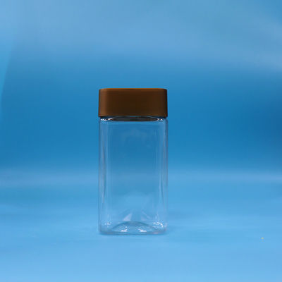Calidad alimenticia galletas transparentes dulces alimentos para bebés Jarrones de almacenamiento de plástico PET cuadrado