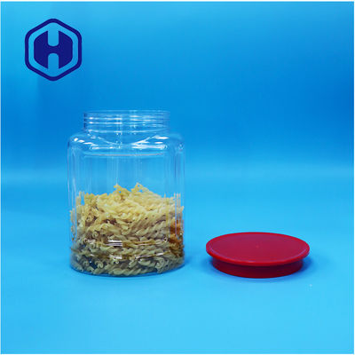 Forma ovalada transparente de plástico nueces dulces galletas de pimienta alimentos para bebés Jar de tornillo tapa superior