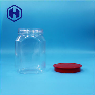 Hexágono transparente de forma única galletas de plástico caramelos de pimienta frasco de comida para bebés