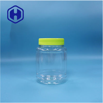 Claros óval regalo de plástico dulces nuez Nougat Lollipop frutas jalea Jar tapa de tornillo