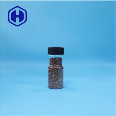 Sal transparente de mostaza PET Peso de pimienta negra Polvo de curry Especias Jar Flip Top Cap