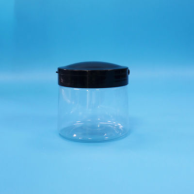 Calidad alimenticia transparente pequeño plástico redondo frasco de almacenamiento de alimentos de plástico de tornillo tapa superior