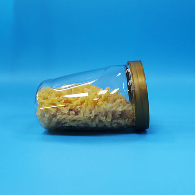 Jarrón transparente de plástico PET de boca ancha para comida fideos galletas embalaje de dulces
