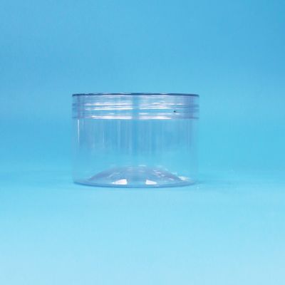 Tarro de plástico PET cilíndrico transparente de fácil apertura con tapa de rosca para frutos secos, caramelos y galletas