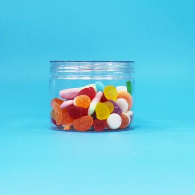 Comida seca de plástico PET transparente dulces galletas nueces frascos de regalo tornillo tapas planas grado alimenticio