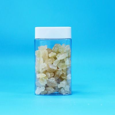 BPA libre Cuadrado sin aire, tapa de tornillo blanco, PET transparente, plástico de almacenamiento, botella de caramelo