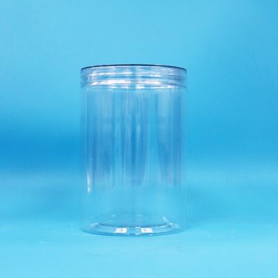 Tarro de embalaje de plástico transparente alto y redondo de PET transparente para alimentos, con tapa transparente
