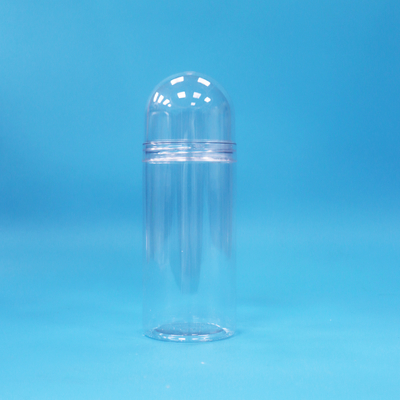 Tarro de plástico PET redondo pequeño transparente de grado alimenticio con forma única, tapa de rosca