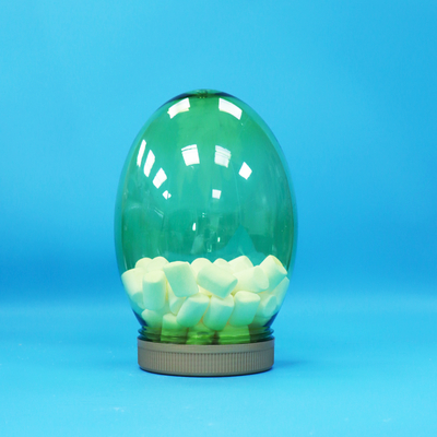 Tarro de plástico transparente PET de forma única para alimentos, grado alimenticio, con tapa plana de rosca para nueces, pistachos y caramelos