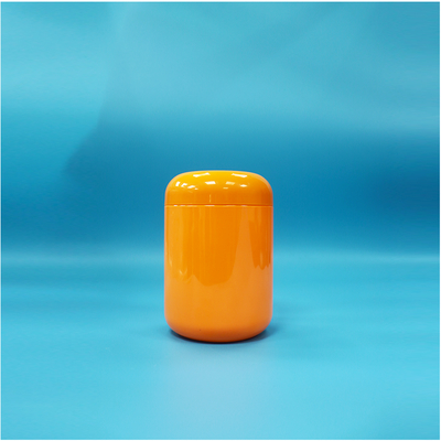 1000 ml de tarro de plástico de color naranja redondo para cereales y polvo de sésamo de nuez multigranos
