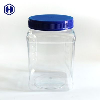 Diámetro 110m m de la boca de la caja cuadrada 64OZ 1850ml del plástico transparente de la capacidad grande