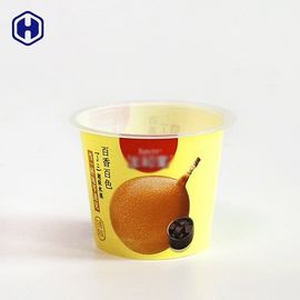 Taza vacía colorida del yogur de la prueba líquida del escape del top de la hoja de la taza del zumo de fruta IML