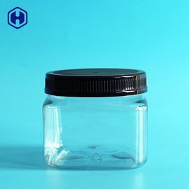 El apretón plástico del ANIMAL DOMÉSTICO claro sacude los tarros plásticos cuadrados conservados con las tapas 420ML 14OZ